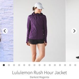 Lululemon Rush Hour Jacket with Stowable Hood Darkest Magenta Size 2 Windbreaker